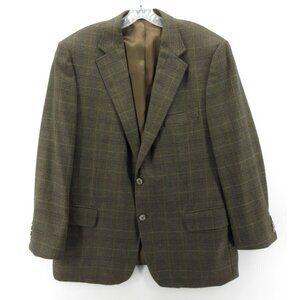 Samuelsohn Sport Coat 44 Blazer Wool Windowpane Check Jacket Italy *